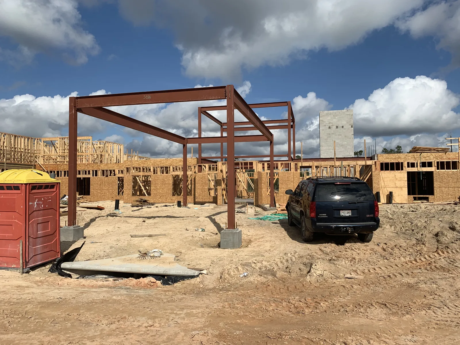 Steel frame construction – Construction Progress by Kancor Companies, Orlando, FL